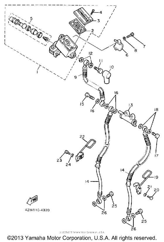 XV1100U Главный тормозной цилиндр
