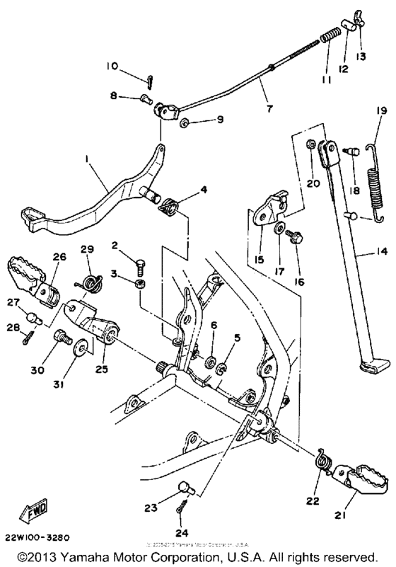 YZ80U Подножки