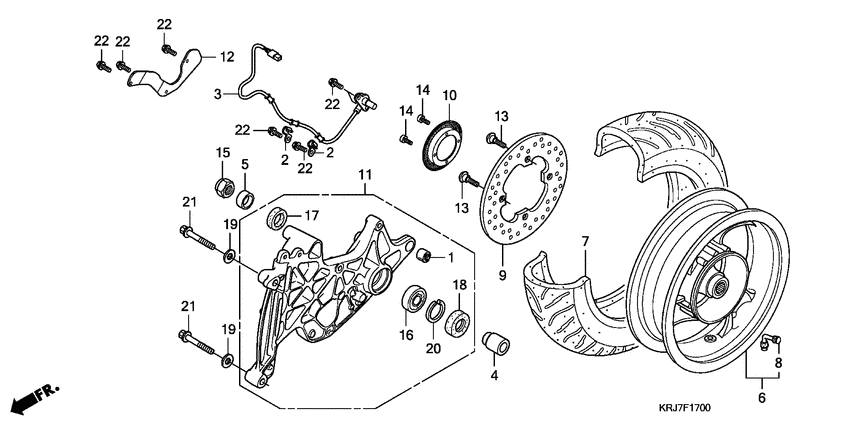 Rear wheel complete assy