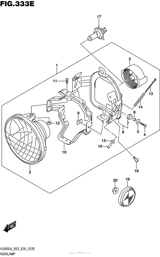 VL800 Headlamp (Vl800Tl6 E28)