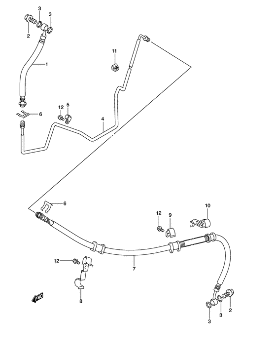 AN650 Задние тормозные трубки