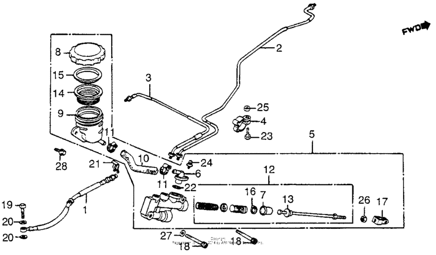 1200i/a rr brake master cyl. 84-85