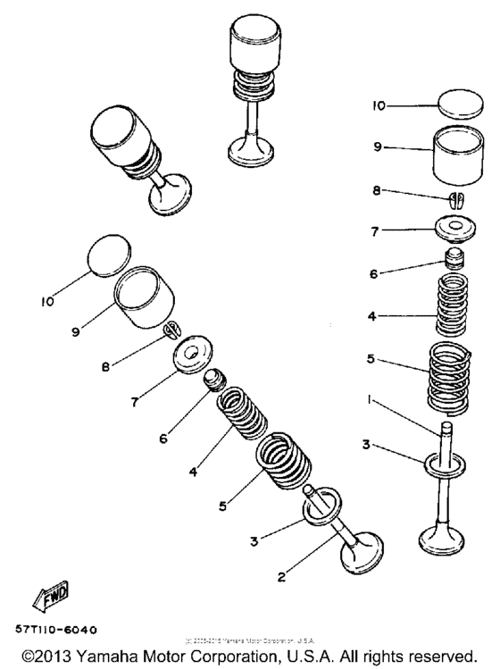 XT350SC (CA ED.) Клапана