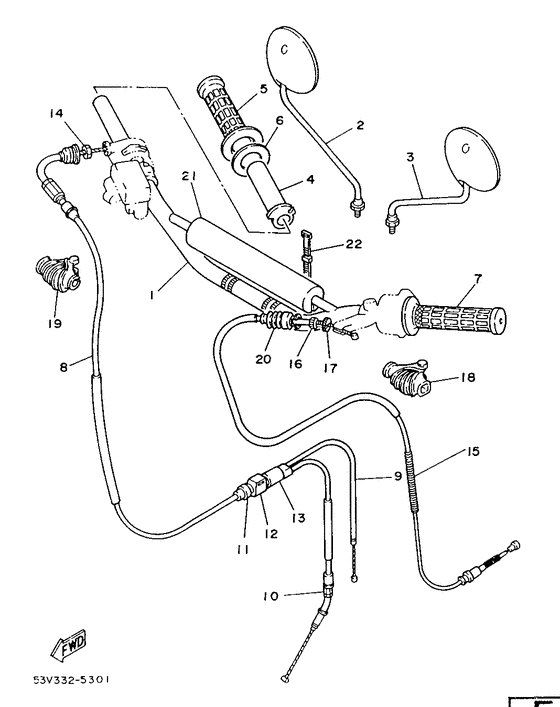 Steering handle. cable