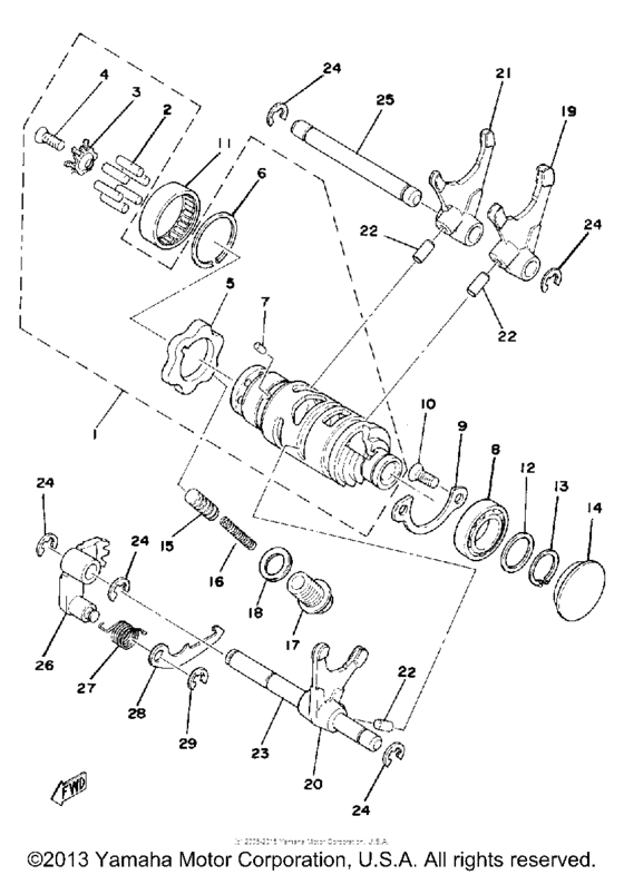 Shift cam-fork