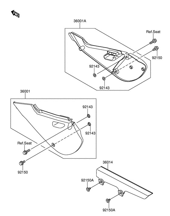 DR-Z110 Боковая крышка / крышка цепи