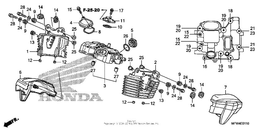 VT1300CS (ABS) Крышка головки заднего цилиндра