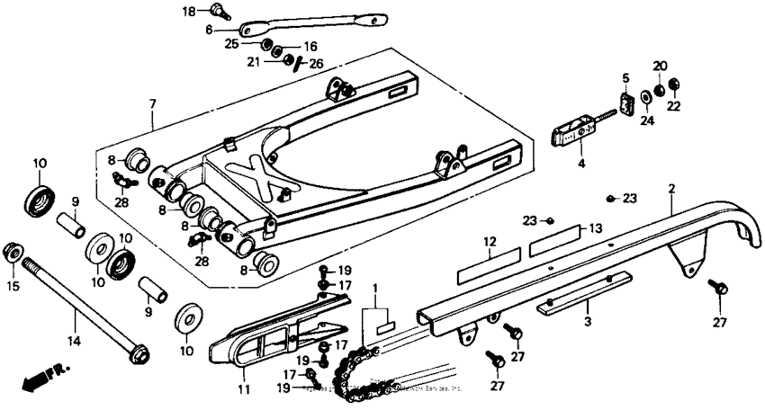 Rear swingarm