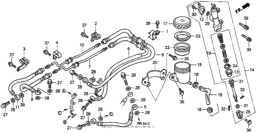 St1100a rr. brake master cyl. 96-98