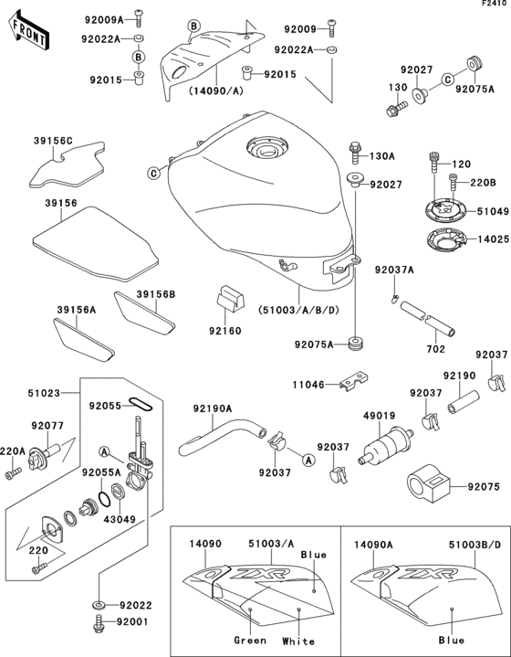 Fuel tank(1/2)(zx400-l1)