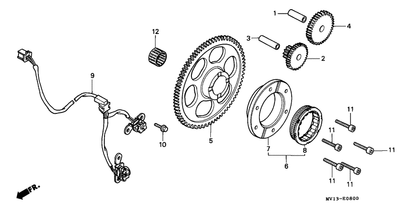 Pulse generator/ starting clutch