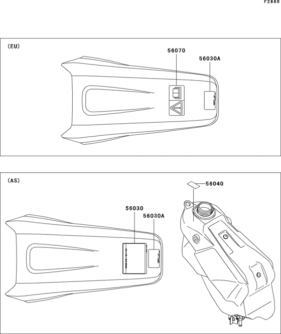 KX125 Лейбл предостережения
