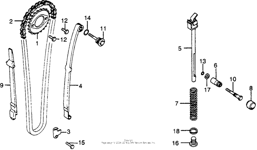 Cam chain + tensioner