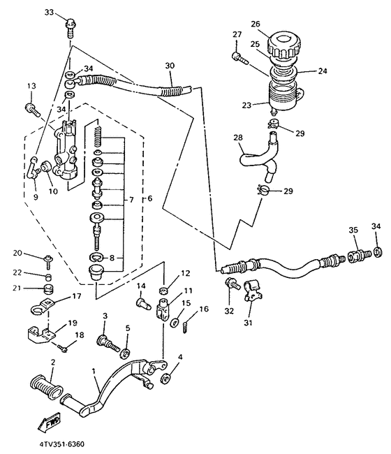 YZF600R Задний торм цилиндр