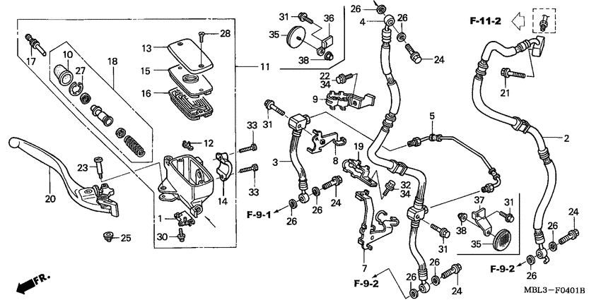 NT650 Fr. brake master cylinder