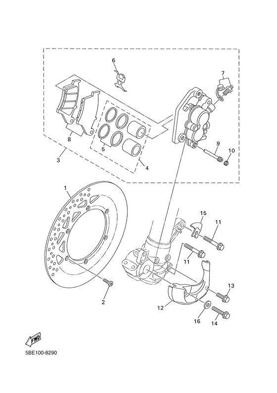 WR400F Front brake. caliper