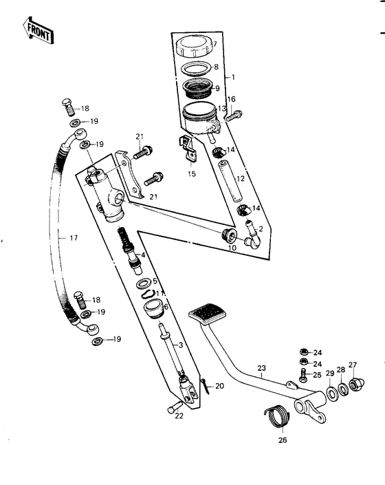 Rear master cylinder/brake pedal