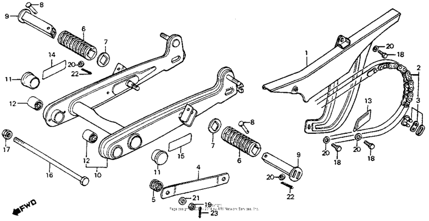 Swingarm + chain case