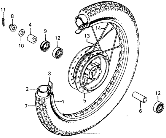 CM185 Переднее колесо