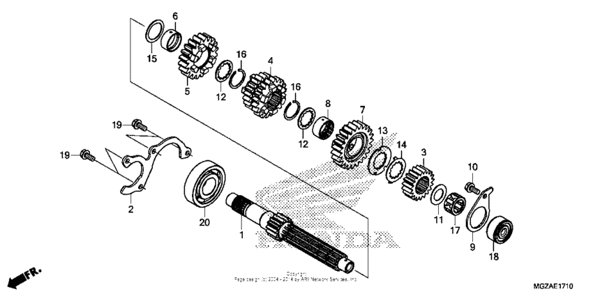 CB500F (ABS) Transmission (mainshaft)