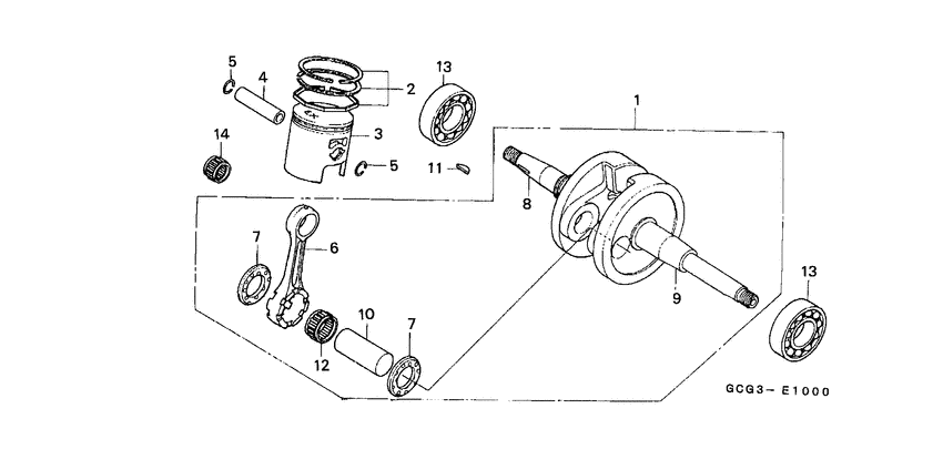 Crankshaft/piston