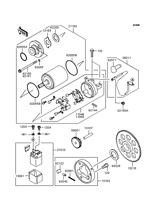 Starter motor/starter clutch