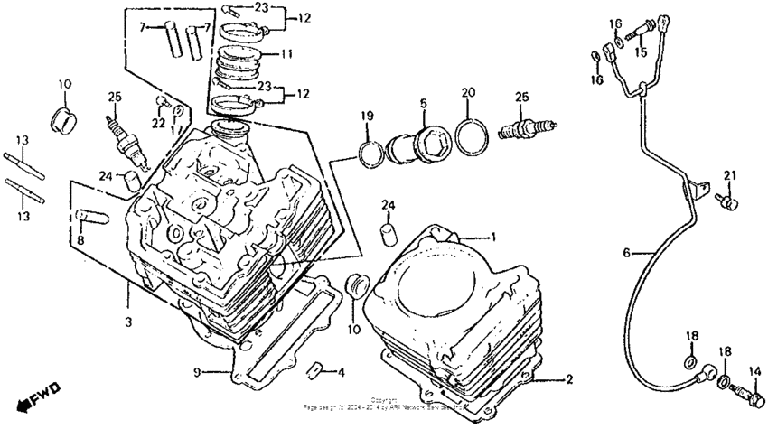 Cylinder + front cylinder head