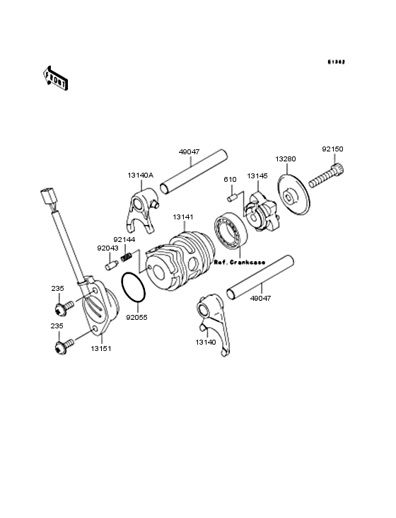 Gear change drum & forks