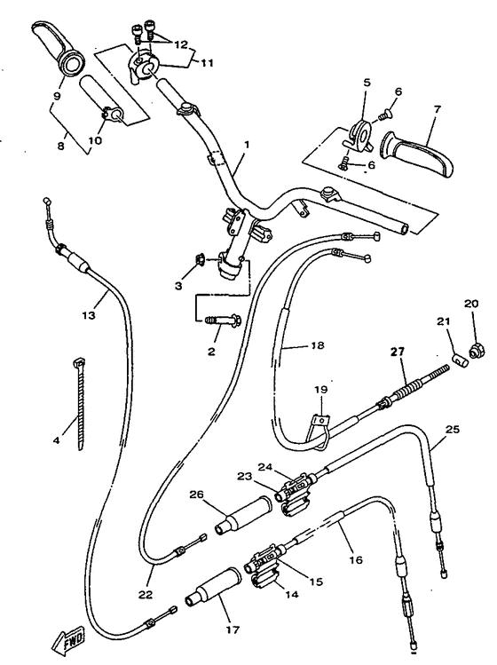 Steering handle. cable