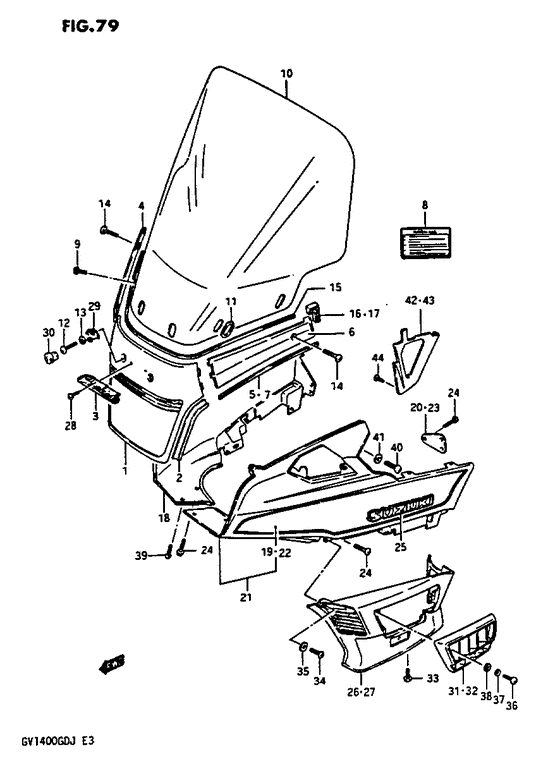 Outer cowling gv1400gdg f.no.104471-