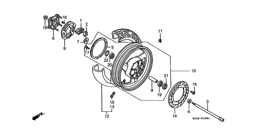 Rear wheel complete assy