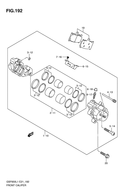 GSF650S Передний суппорт