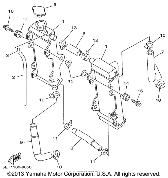YZ125L1 Радиатор и Патрубки