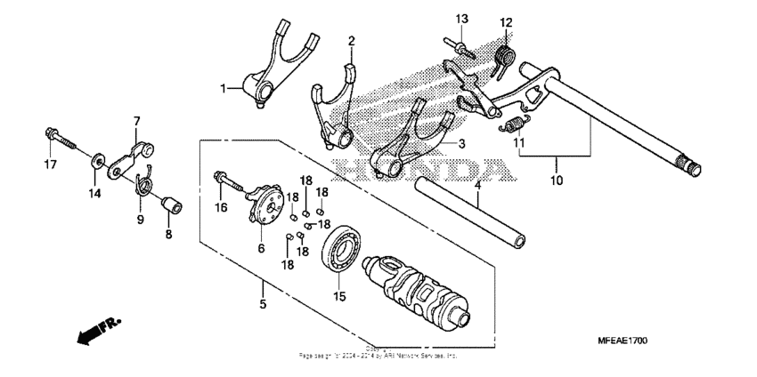 VT750C2B Вилка переключения передач