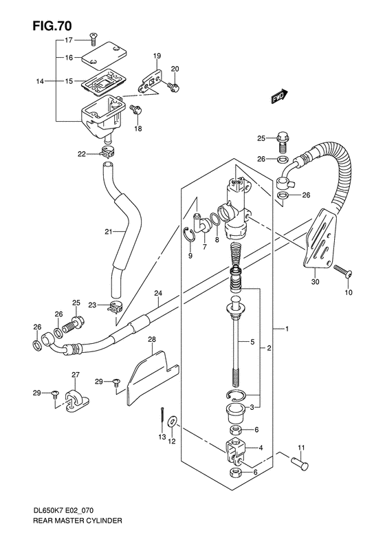 DL650 (ABS) Задний тормозной цилиндр