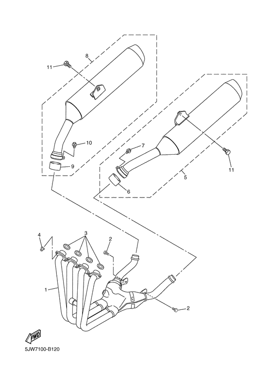 FJR1300A Выхлопная система
