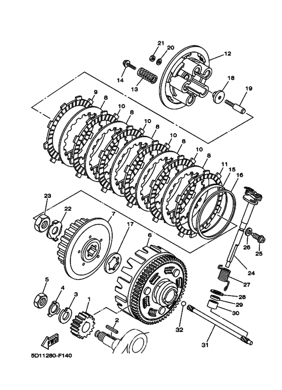 YBR250 Сцепление