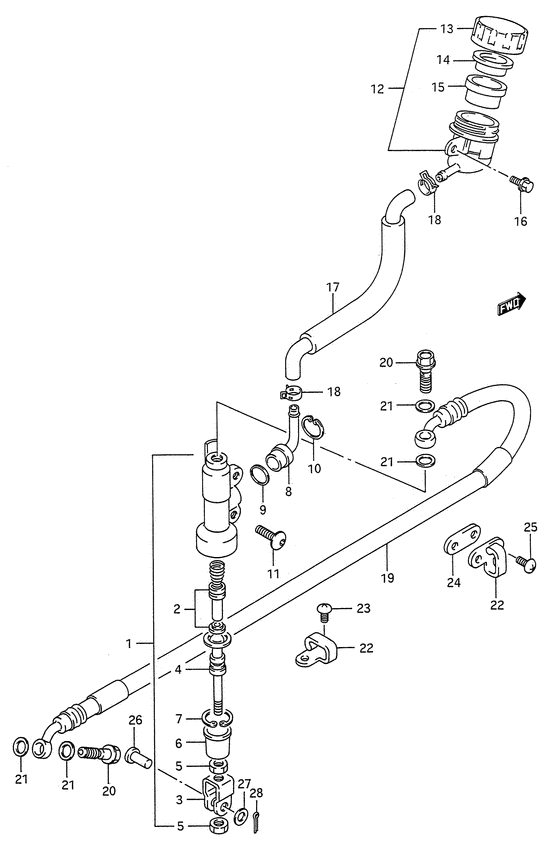 RM125 Задний тормозной цилиндр