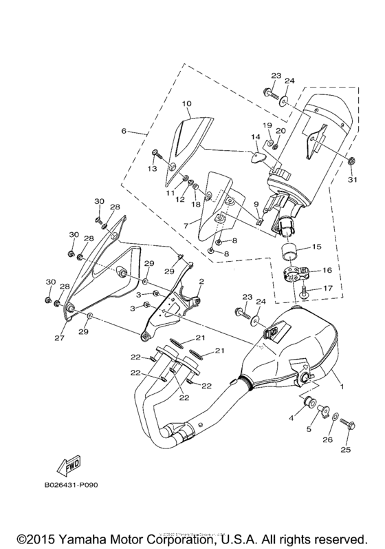 YZFR3FR Выхлопная система