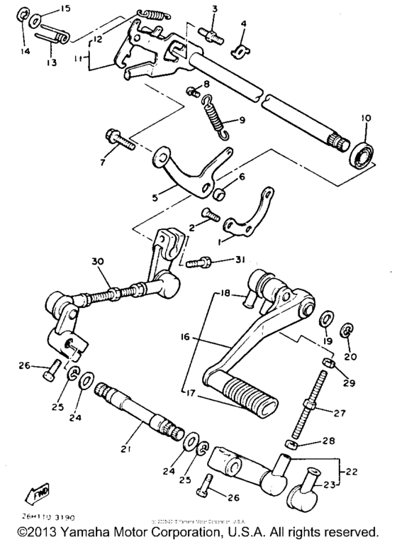 XVZ12TK Shift shaft pedal