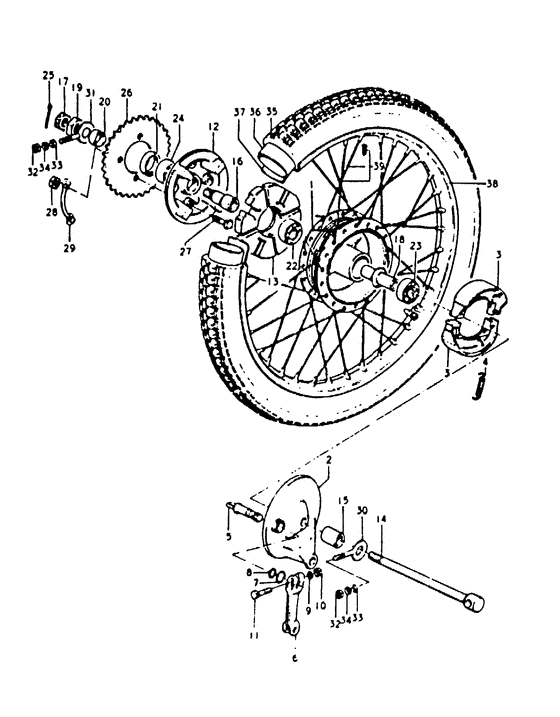Rear wheel complete assy