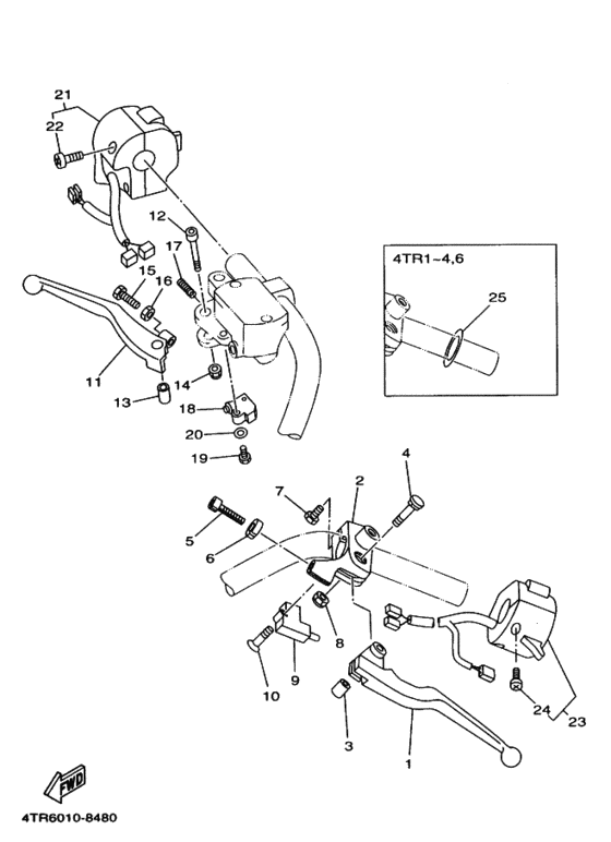 XVS400C ﾊﾝﾄﾞﾙｽｲﾂﾁ. ﾚﾊﾞｰ