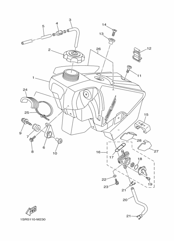 YZ125 Fuel tank assy
