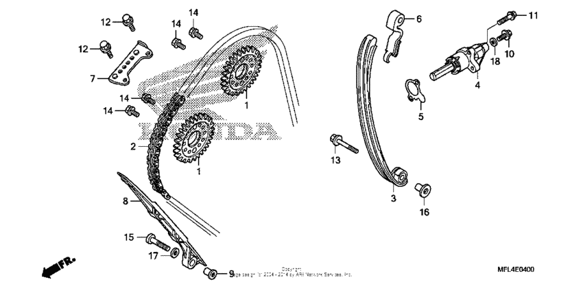  Cam chain + tensioner