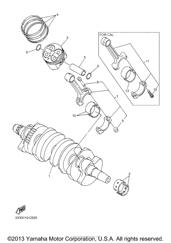FZ600SS Коленчатый вал и Поршень