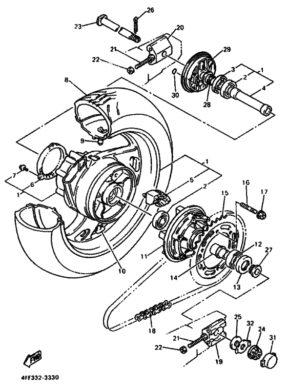 Rear wheel complete assy