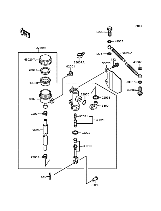 ZX250 Задний торм цилиндр