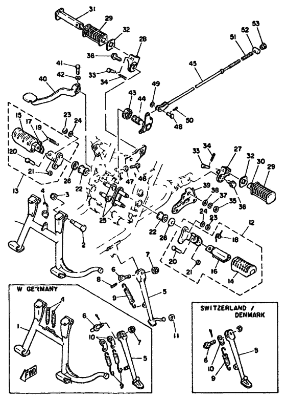 Stand.footrest, brake pedal
