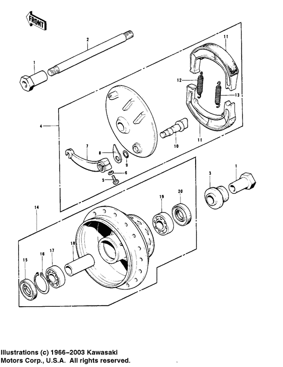 Front hub/brake
