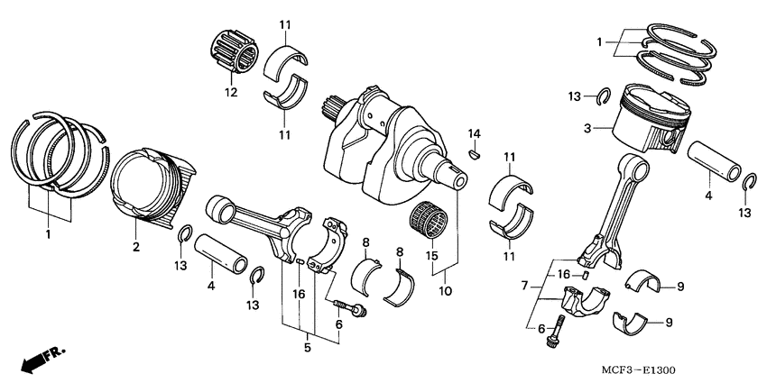 Crankshaft/piston